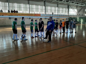 Участники муниципального этапа Всероссийских спортивных игр школьников «Президентские спортивные игры» по мини-футболу среди юношей.